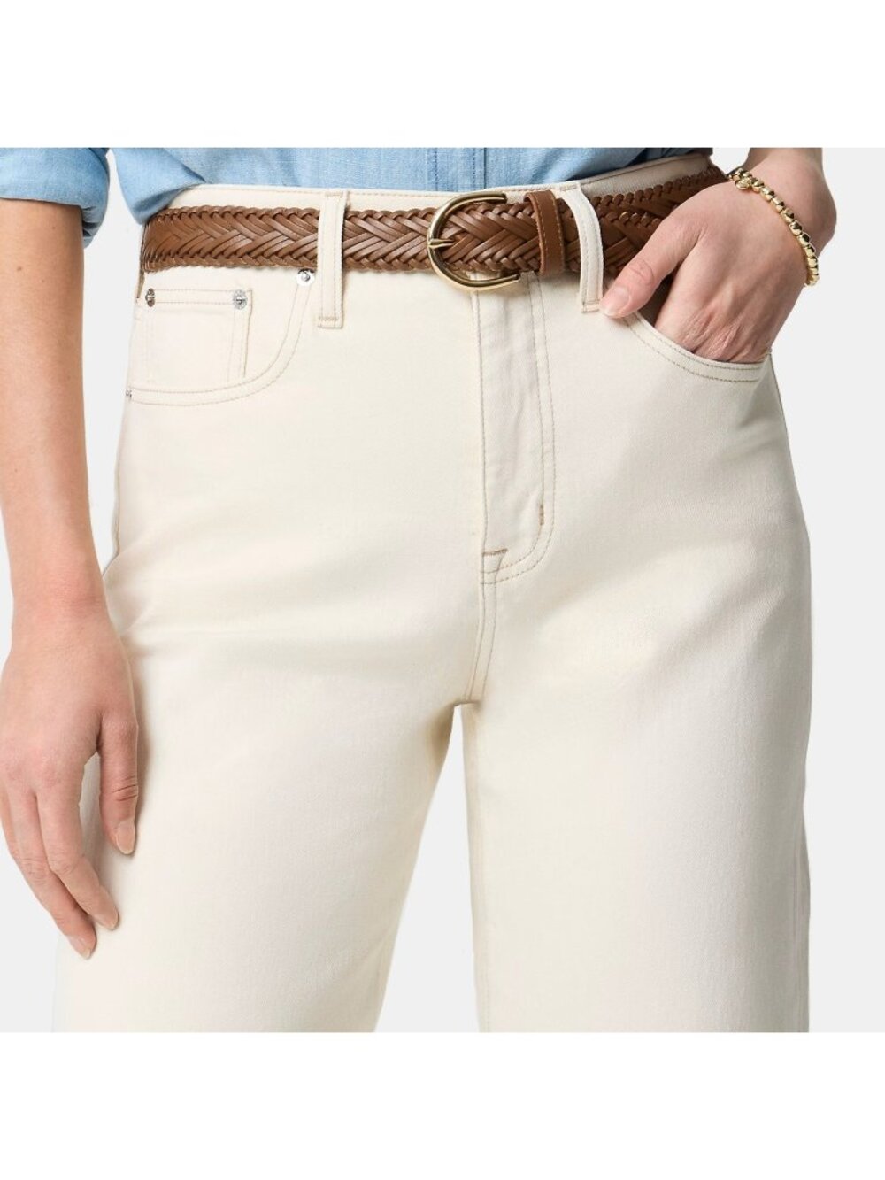 J. Crew Slim Barrel Jeans Chalk White Ecru Denim Belt Loops Size 29 X 27 NWT